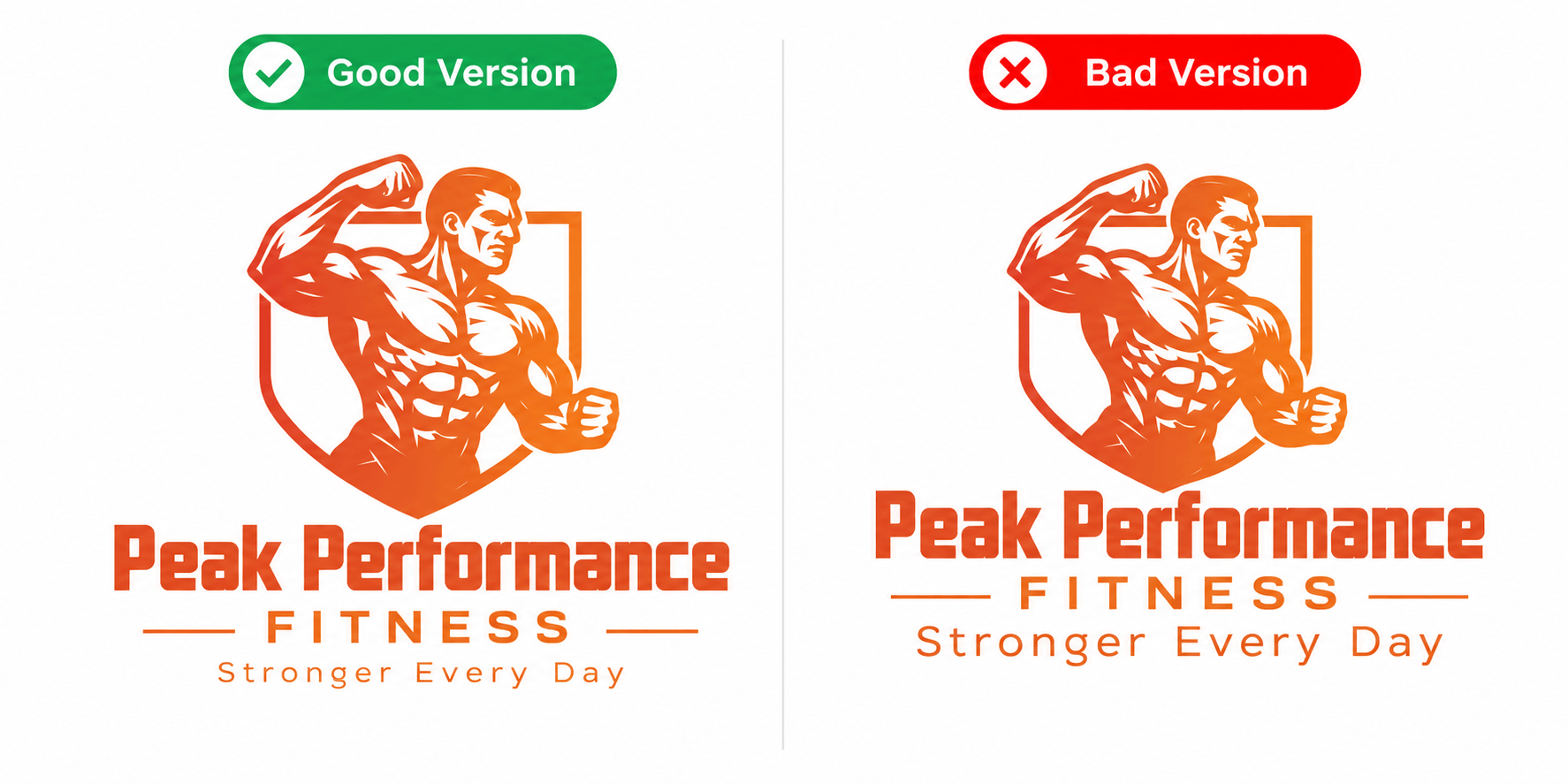 clear hierarchy vs. equal visual weight