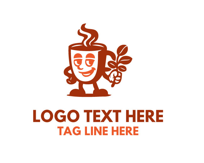 Minimal Coffee Mascot Logo