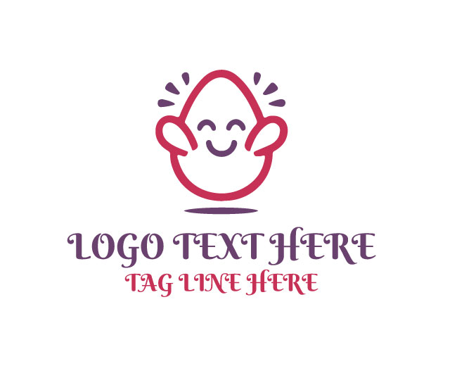 Smiling Cute Egg Logo