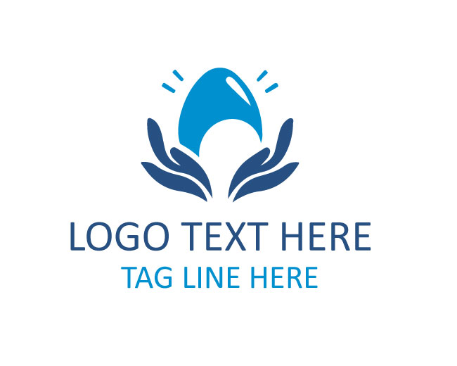 Cute Egg with Hands Logo