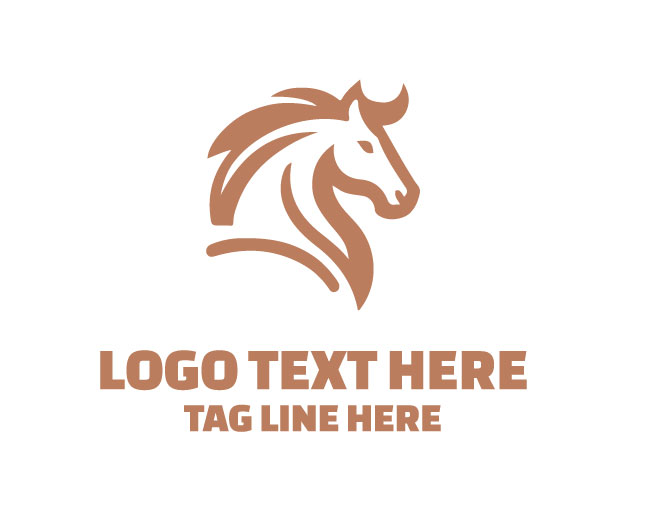 Minimal Business Linear Horse Logo