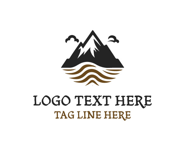 Black Minimal Mountain Logo