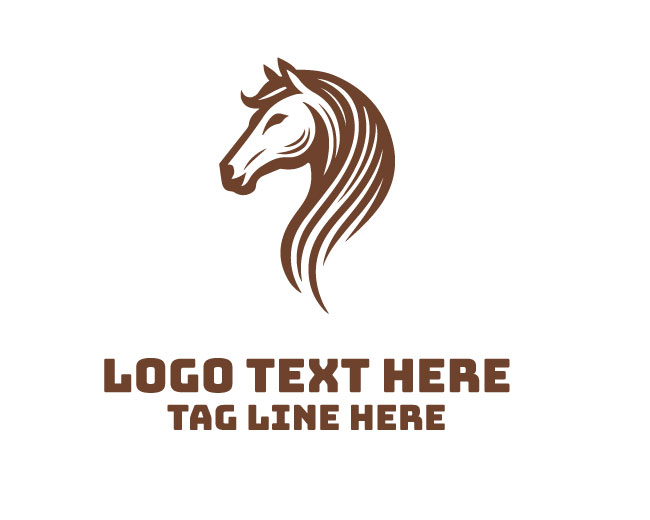 Minimal Linear Horse Head Logo