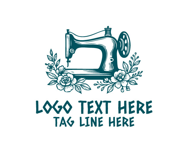 Needle and Thread Sewing Logo