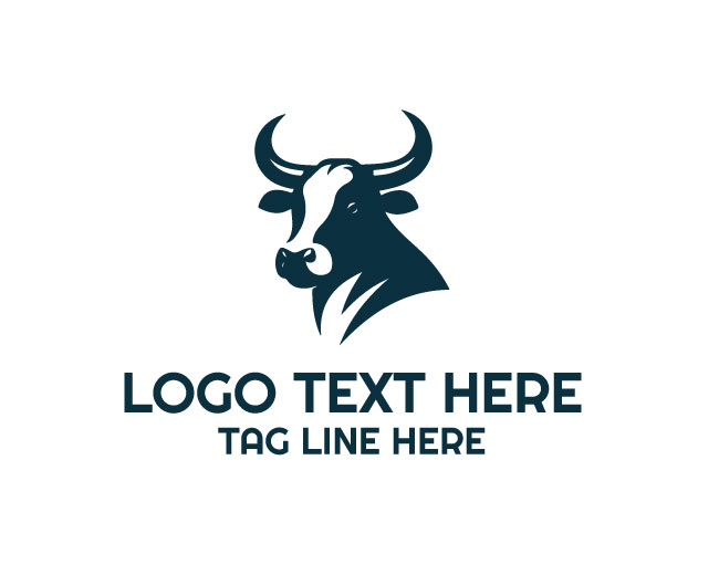 Blue Style Cow Logo logo template preview