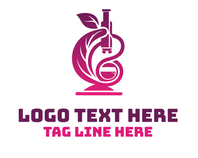 Eco Leaf Microscope Modern Logo