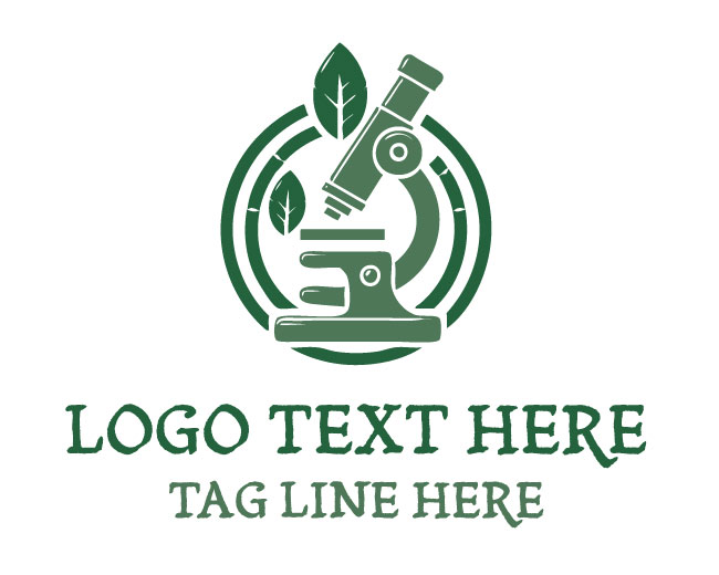 Plant Lab Microscope Leaf Logo