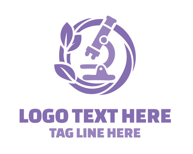  Organic Leaf Microscope Logo