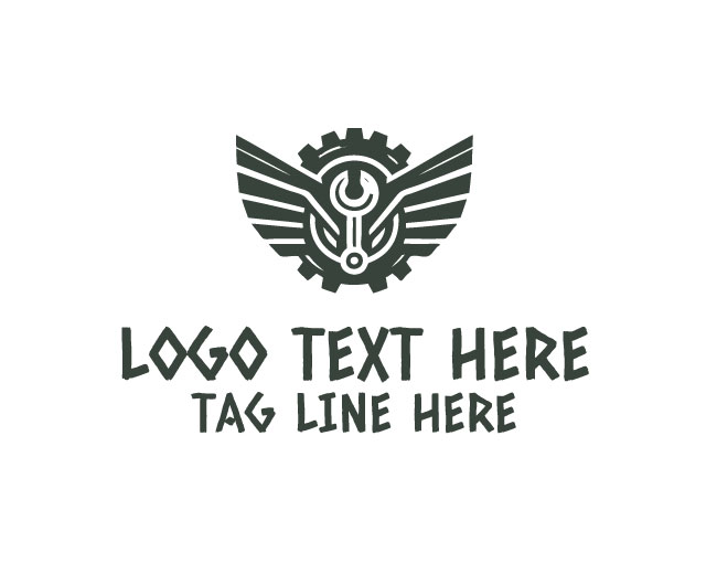Modern Mechanic Wings Logo