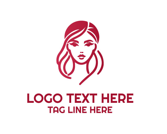 Elegant Linear Lady Face Logo Design