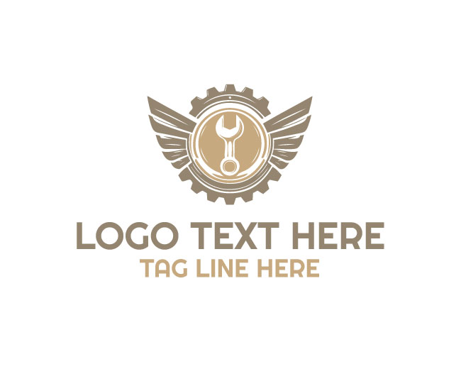 Industrial Wing Mechanic Logo