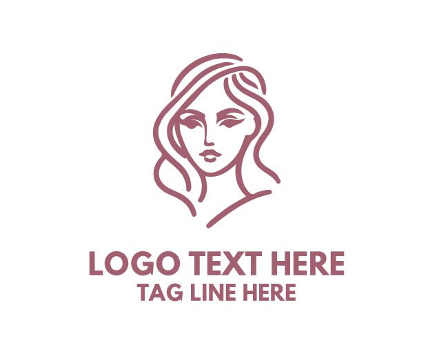 Modern Female Face Linear Design