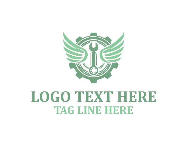 Abstract Mechanic Wings Logo