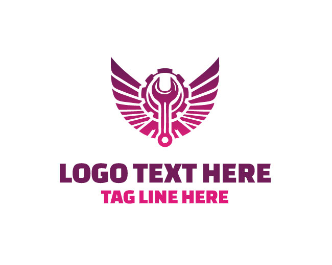 Premium Mechanic Wings Logo