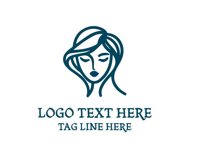 Trendy Female Face Linear Design