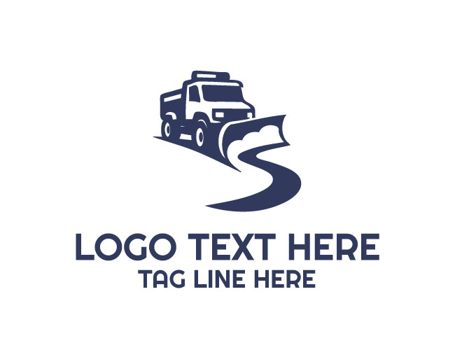 Modern Snow Removal Truck Logo
