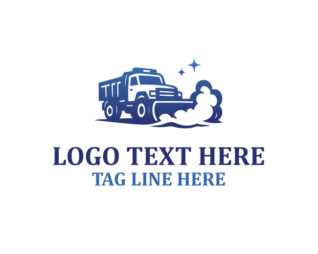 Snow Removal Truck Icon Logo