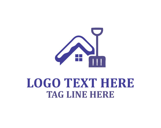 Abstract home Snow removal shovel Logo