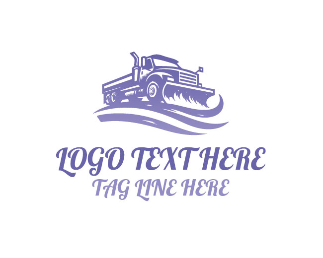Snow removal Truck Road Logo