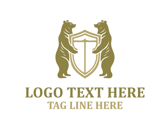  Fierce Bear Shield Crest Logo