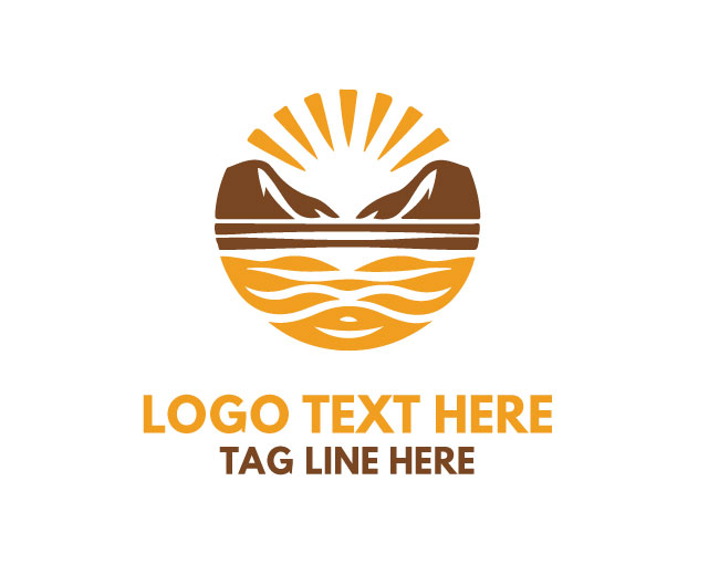 Summer Beach Sunset Logo