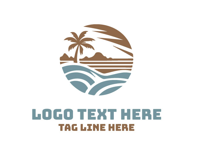 Relaxing Beach Sunset Logo