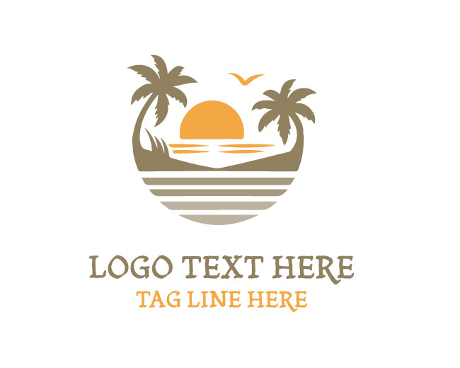 Dusk Beach Sunset Logo