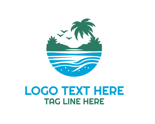 Sandy Beach Sunset Logo