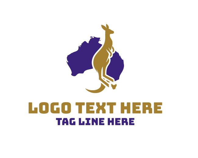  Outback Kangaroo Australia Map Logo