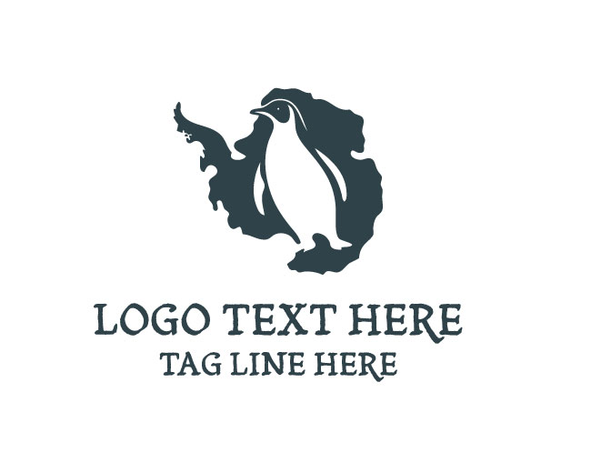 Polar Penguin Antarctica Map Logo