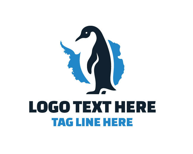 Frost Penguin Antarctica Map Logo