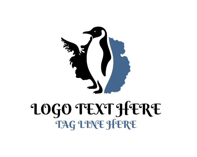 Glacier Penguin Antarctica Map Logo