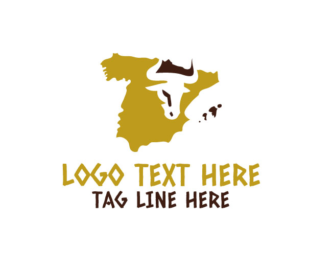 Matador Bull Spain Map Logo