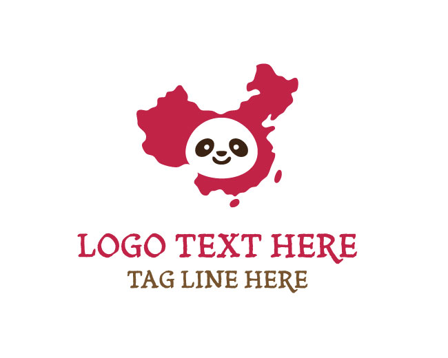Bamboo Panda China Map Logo