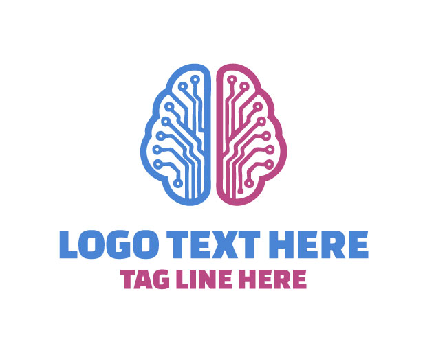 Futuristic Brain Technology Logo