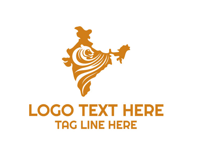 Jungle Tiger India Map Logo