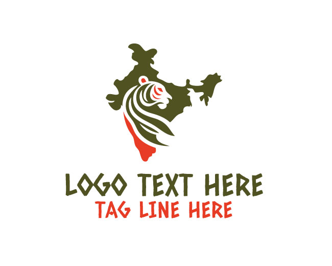 Heritage Tiger India Map Logo