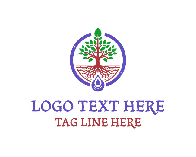 Natural Water Drop Irrigation Logo