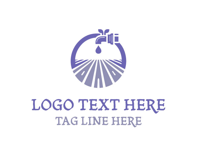 Pipe Irrigation Water Flow Logo