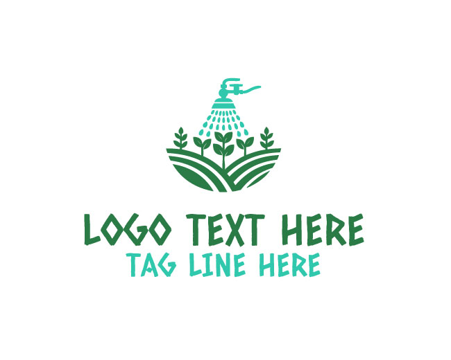 Farm Sprinkler Water Logo