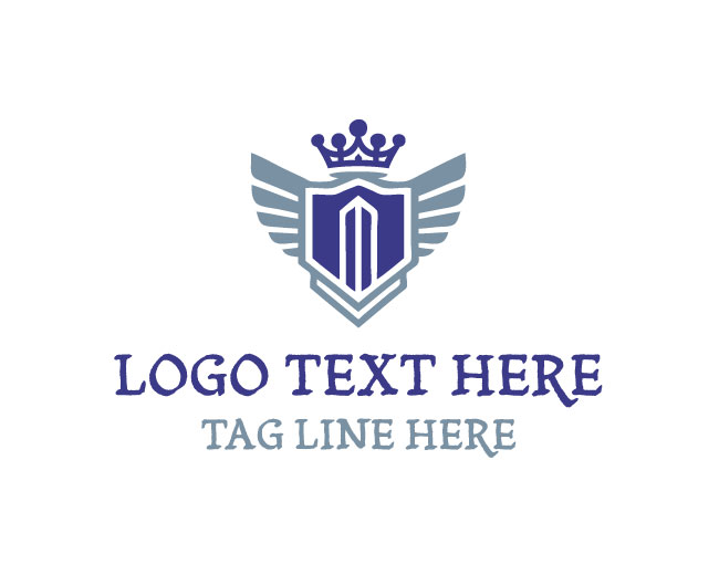 Stylish Wings Shield Logo