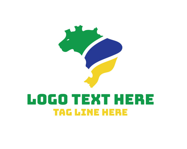 Jungle Jaguar Brazil Map Logo