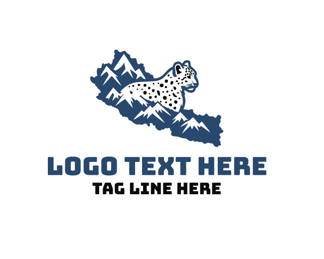 WildPeak Snow Leopard Nepal Map Logo