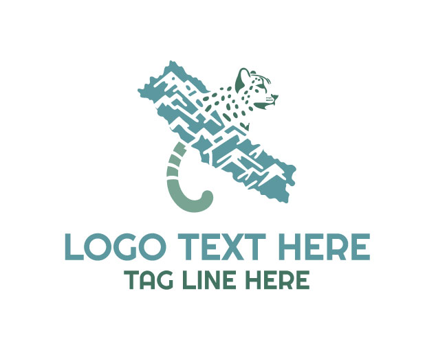 Glacier Snow Leopard Nepal Map Logo
