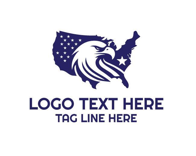 Patriot Eagle USA Map Logo