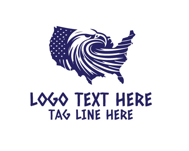 Freedom Flight Eagle USA Map Logo