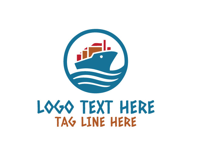 BluePort Logistic Ship Logo