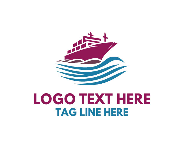 PortWave Logistic Ship Logo
