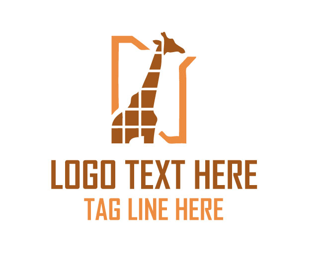 Kenya Giraffe Map Logo