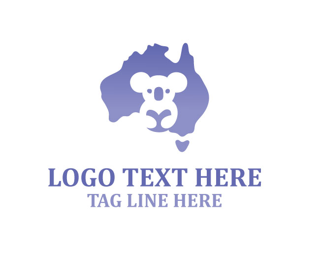 Koala Australia Map Logo
